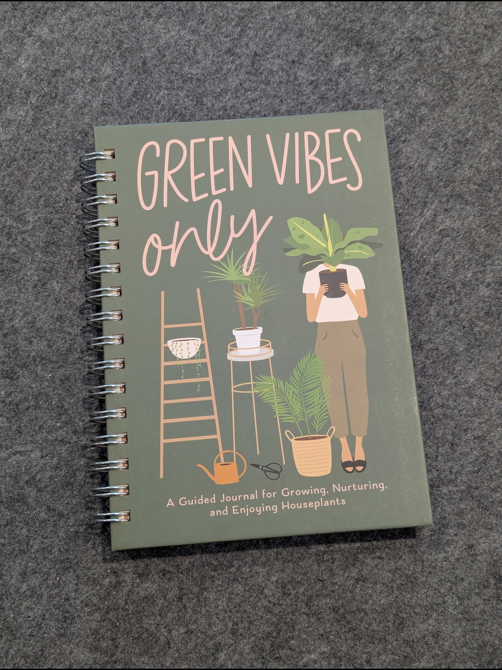Plant Gardening Diary Journal - Green Vibes Only Spiral Journal Plant Lover Gift
